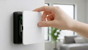 Restarting Ecobee thermostat,Restarting Ecobee thermostat by removing and reattaching faceplate