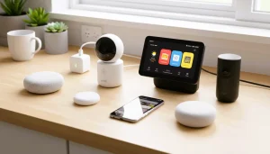 Google Nest Cam, Echo Show, Emporia plug