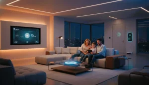 family enjoying smart home automation 