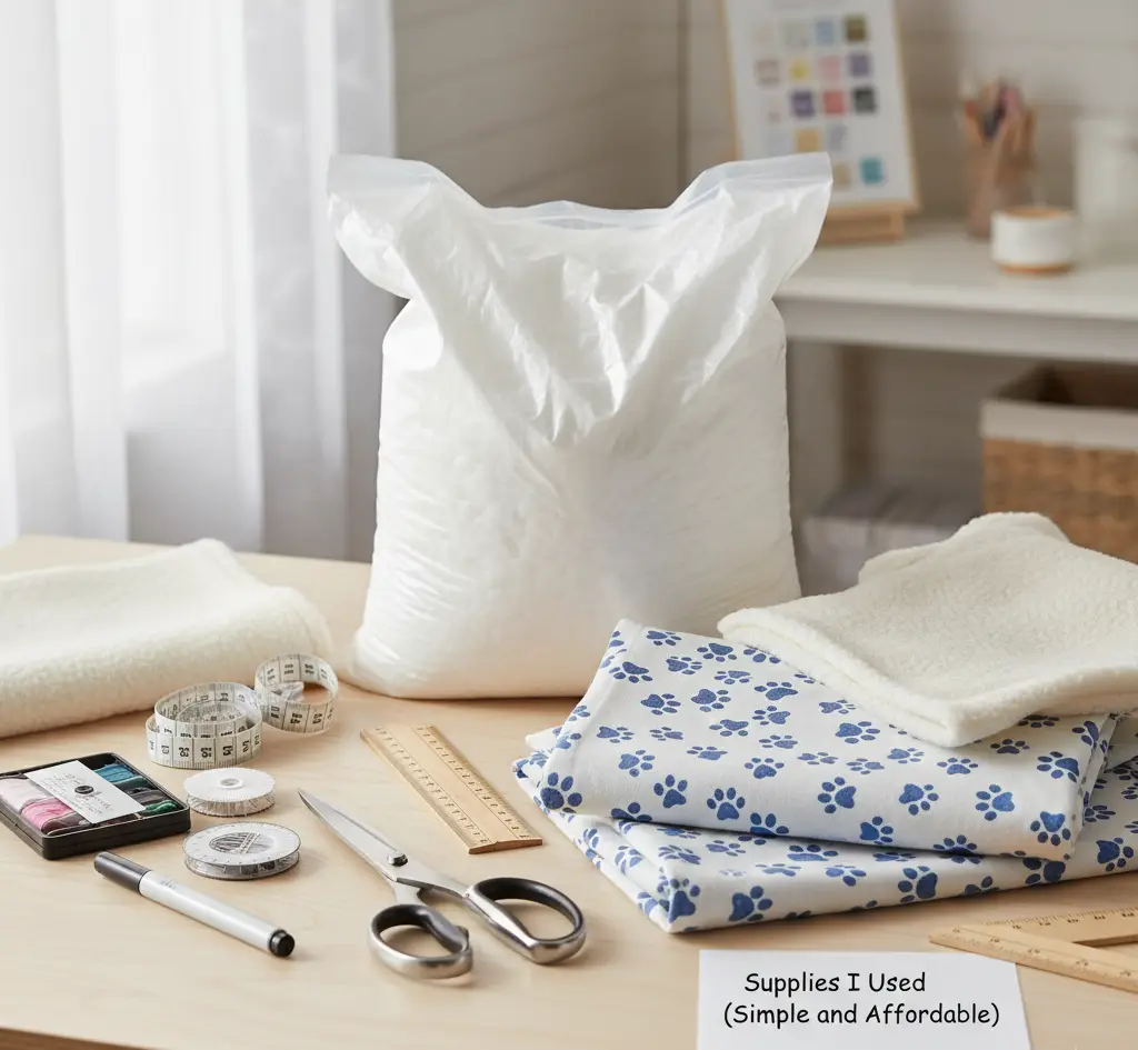 Supplies-I-used simple-and-Affordable Pet Bed