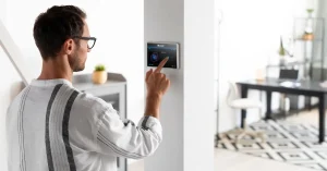 Modern smart security systems for home showing cameras, sensors, and remote monitoring