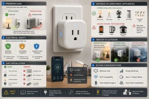 Safe appliance use, electrical safety, suitable devices, installation, and buying considerations