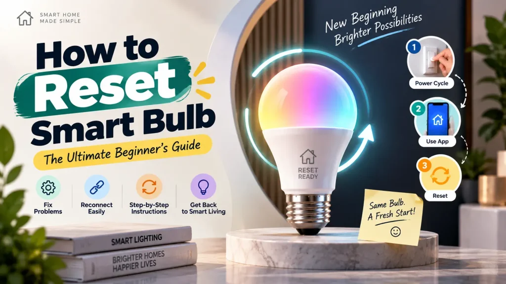 how to reset smart bulb using power cycling, a mobile app, and reset instructions