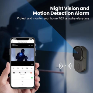 smart WiFi doorbell camera at front door
