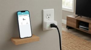 A smart home device (smart plug) monitoring energy usage and preventing phantom power drain