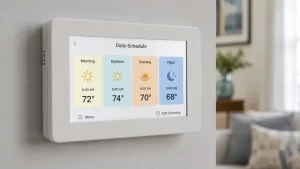 Programmable smart thermostat temperature schedule