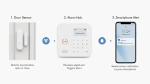 How a smart home alarm detects activity and sends alerts