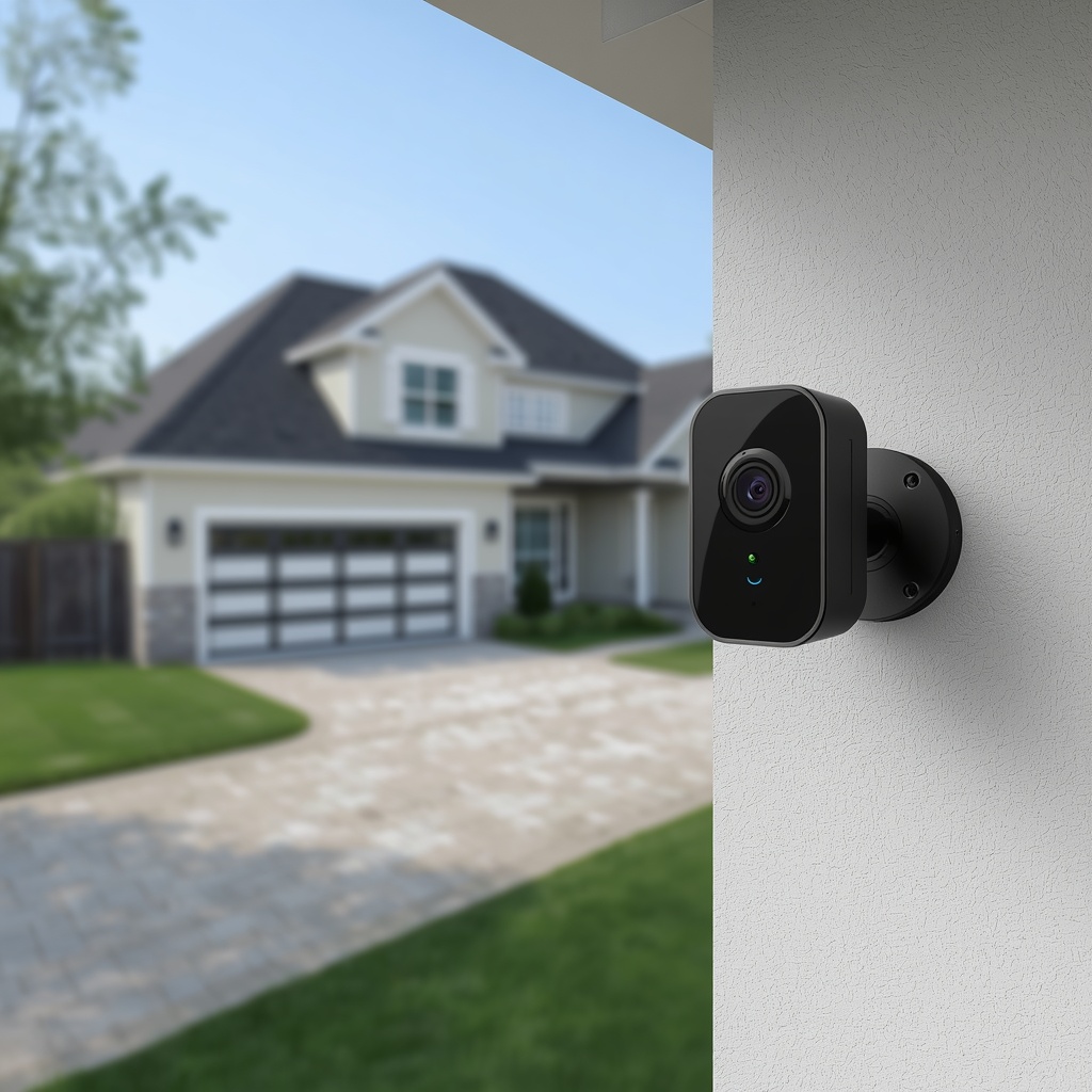 Best wireless outdoor security camera mounted on a modern home