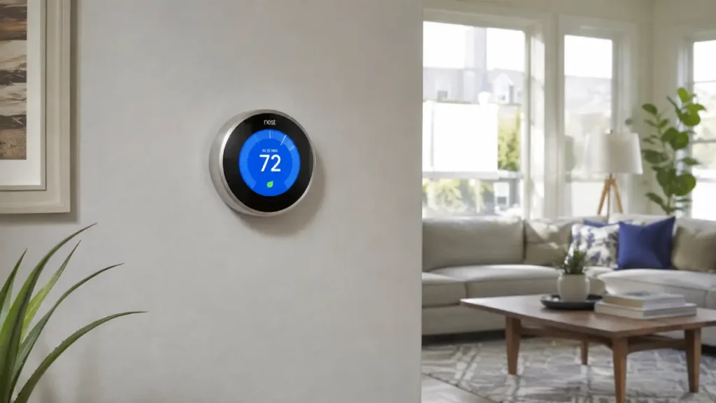 Programmable smart thermostat controlling home temperature