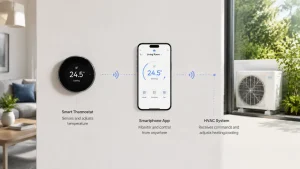 how a smart thermostat works with a home HVAC system