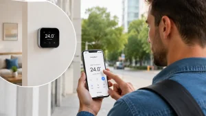 remote temperature control with a smart thermostat
