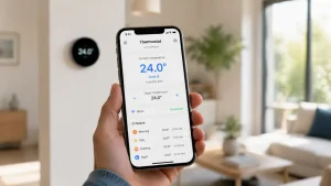 smart thermostat app with temperature and schedule controls