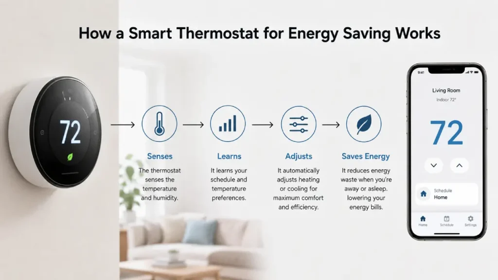Programmable smart thermostat connected to a smart home system