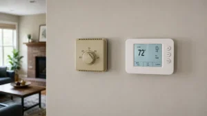 traditional thermostat vs programmable smart thermostat 